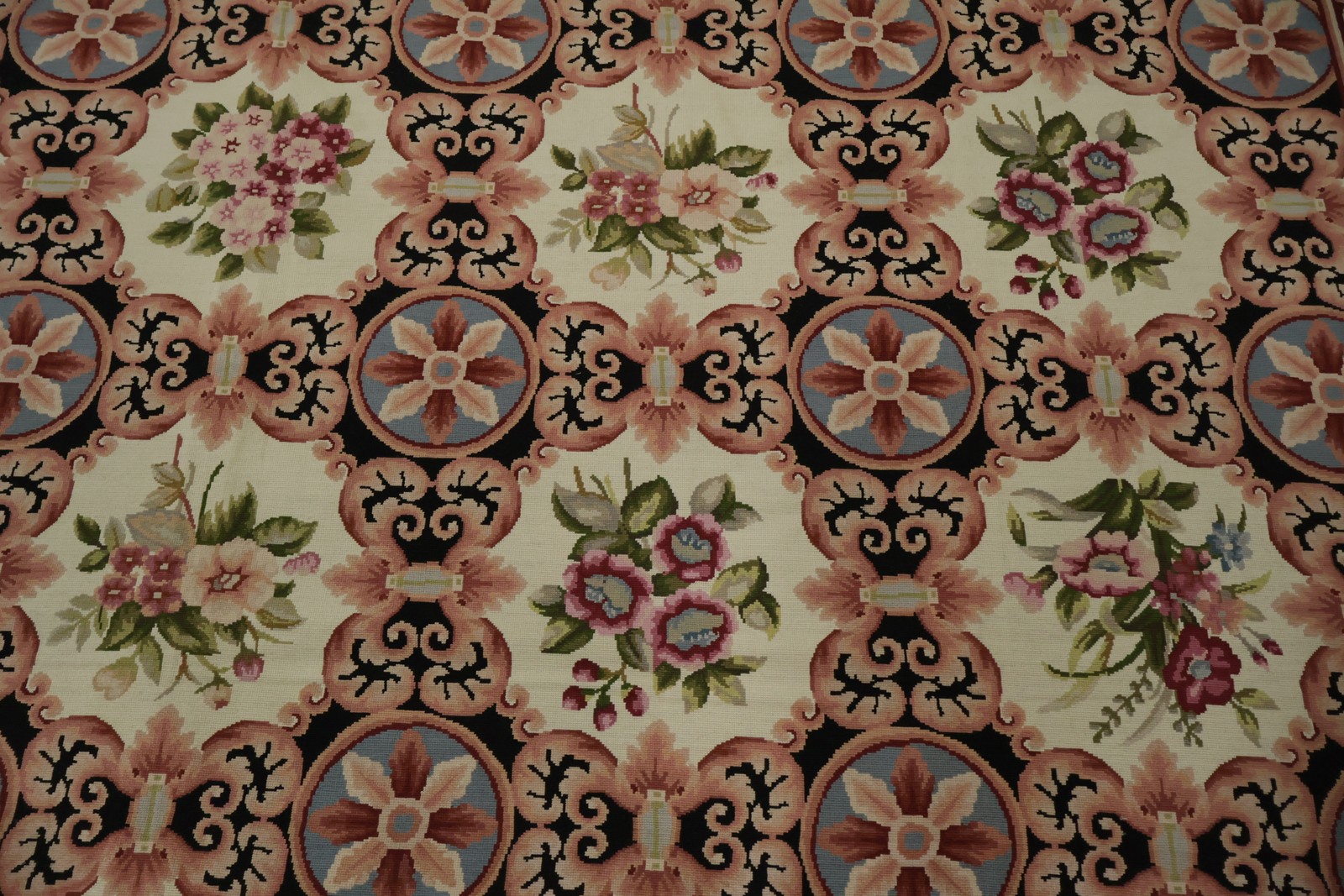 Aubusson Tapestry Chinese Large Rug 12×18 Needle-Point All-Over Pattern Carpet