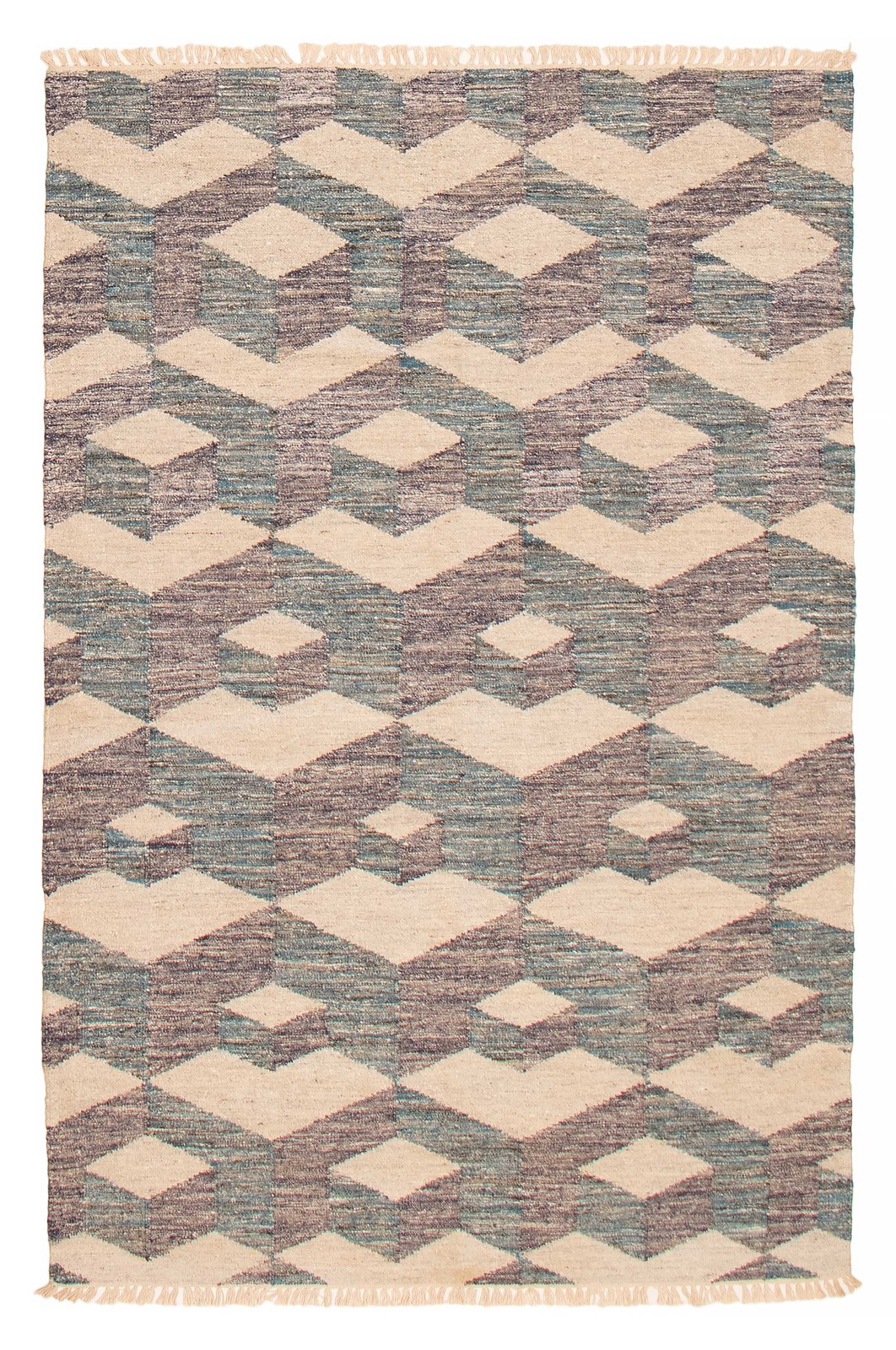 Vintage Hand Woven Area Rug 5’2″ x 8’0″ Traditional Wool Oriental Carpet