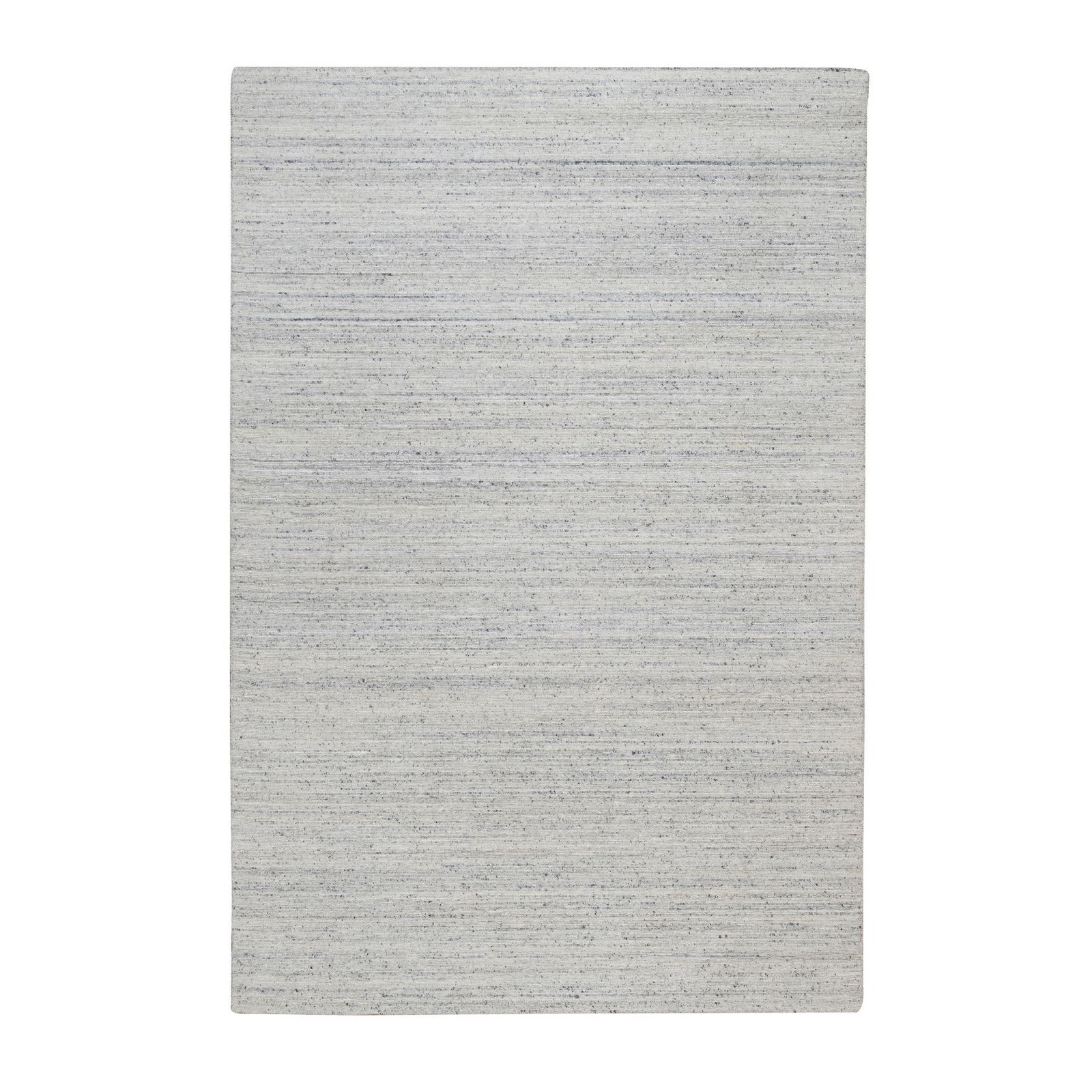 6’1″x9’1″ Gray Modern Plain Design Textured Hand Loomed Natural Wool Rug 92268