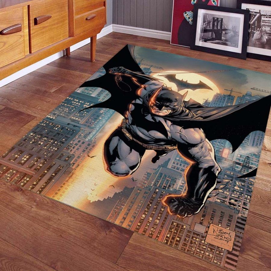 Batman Superhero Area Rug Carpet DC Comics Living Room Bedroom Home Decor Floor
