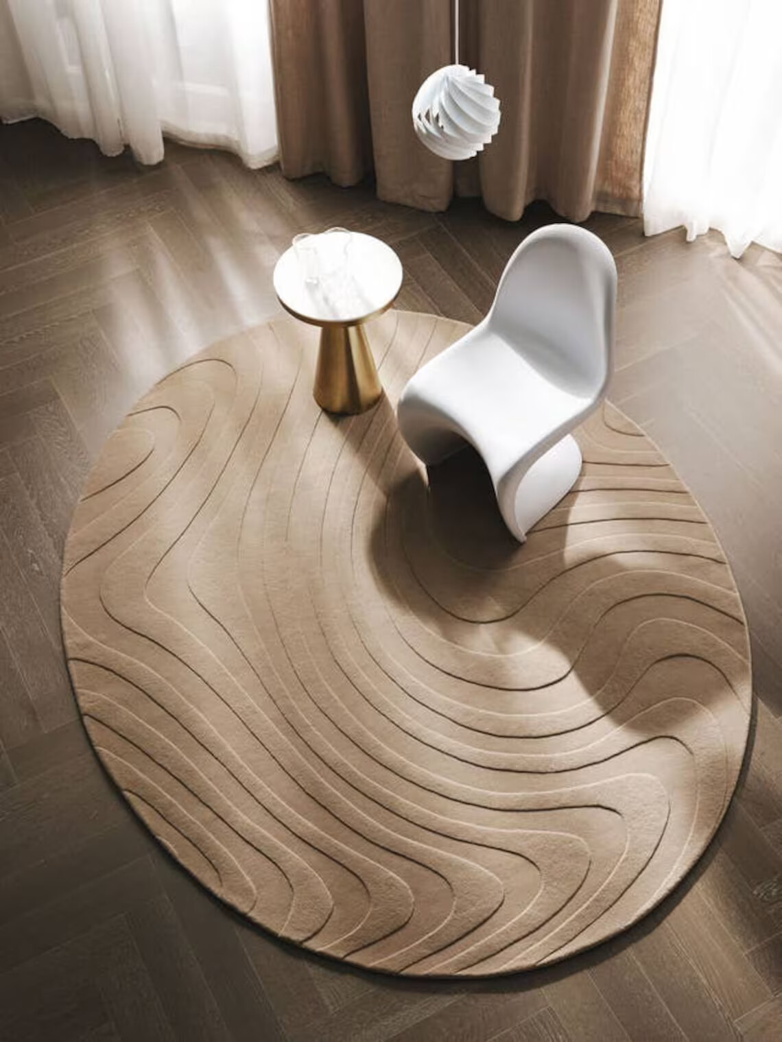Beige Area Rug | Hand Tufte | 16×16, 9×9, 10×10 | Wool Area Rug | Bedroom | Livi