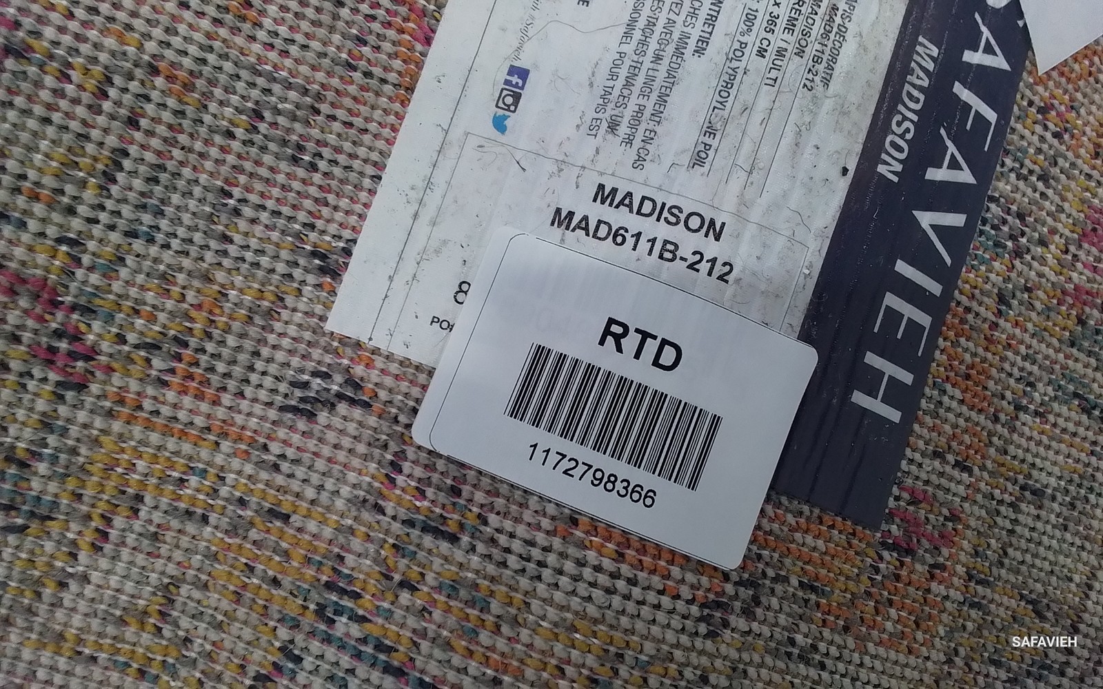 CREAM / MULTI 2′-3″ x 12′-0″ Flaw in Rug, Reduced Price 1172798366 MAD611B-212