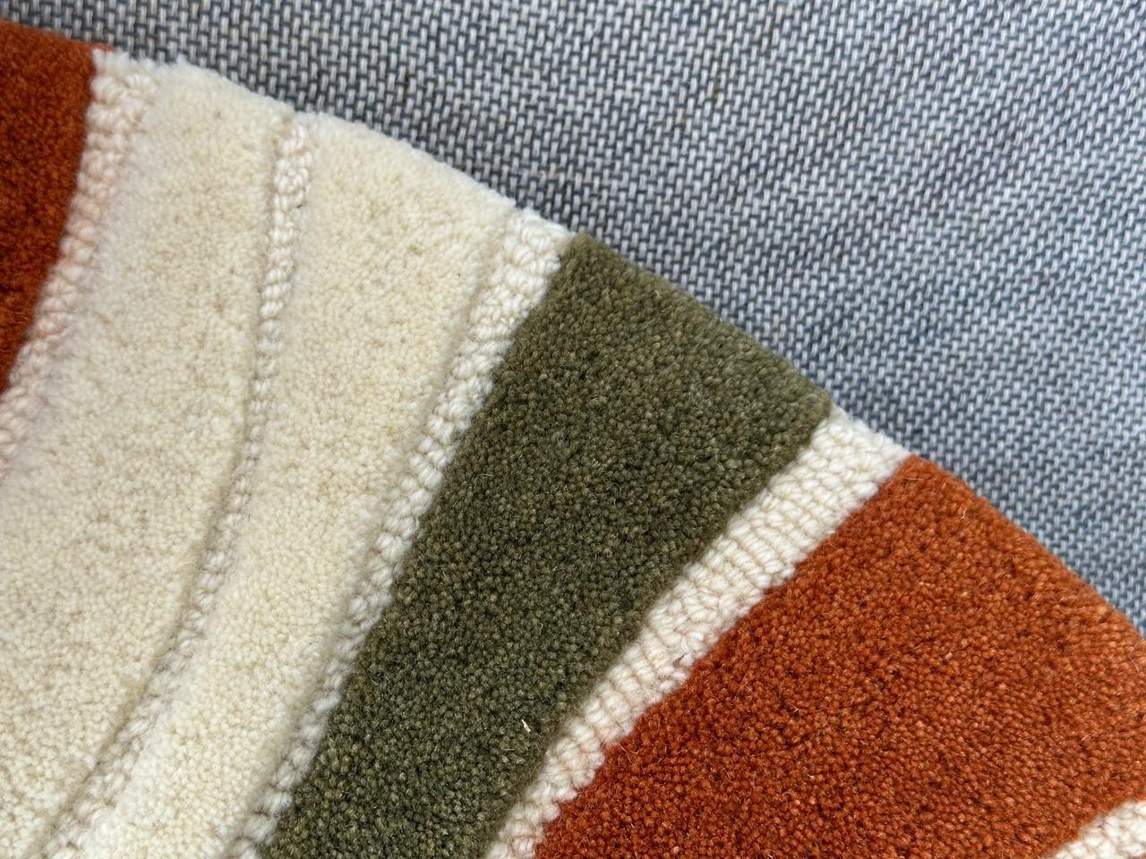 Sunburst Boho Wool Area Rug Mid Century Living Room