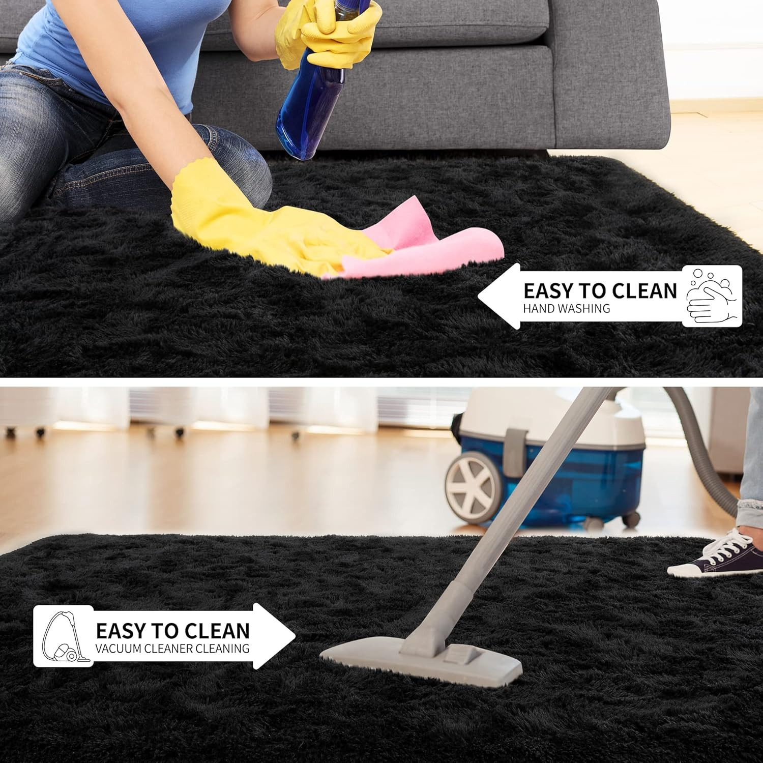 Super Soft Fluffy Rug for Bedroom, Modern Shaggy Fuzzy Kids Rugs for Living Room