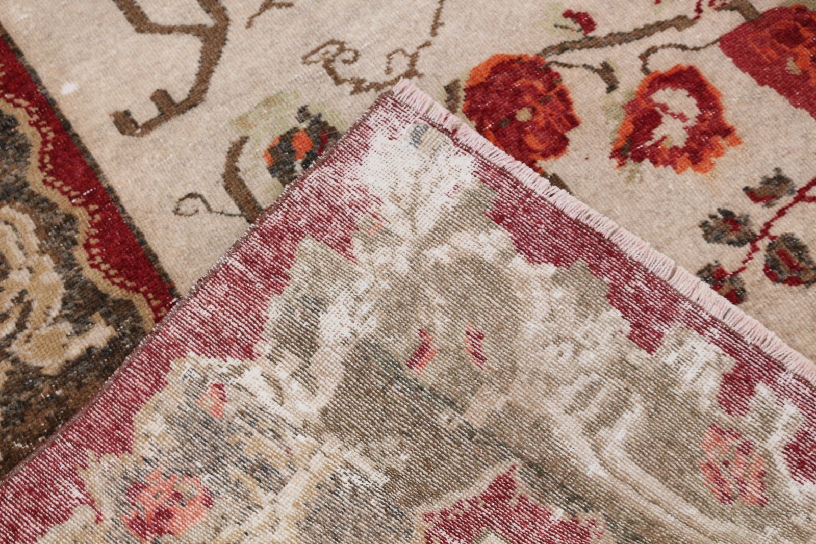 Vintage Rug 7,3×9,5 ft (221×289 cm), Red Oriental Turkish Rug