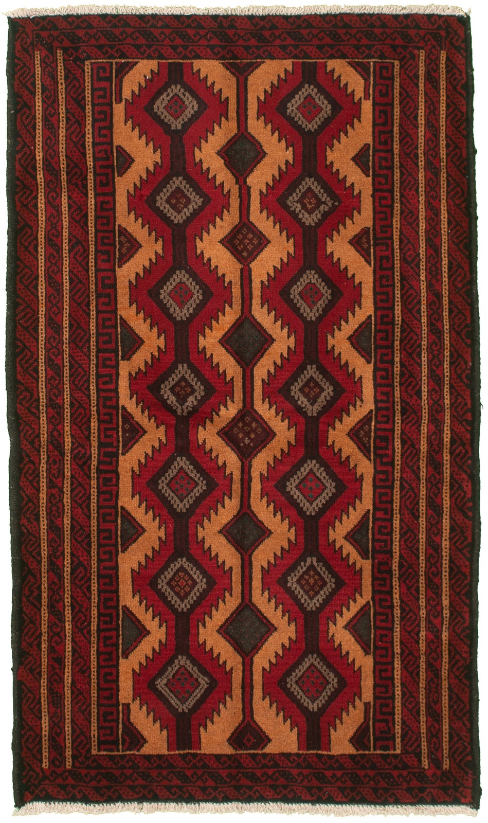 Vintage 3’4″ x 5’10” Traditional Hand Knotted Vegetable Dye Wool Area Rug