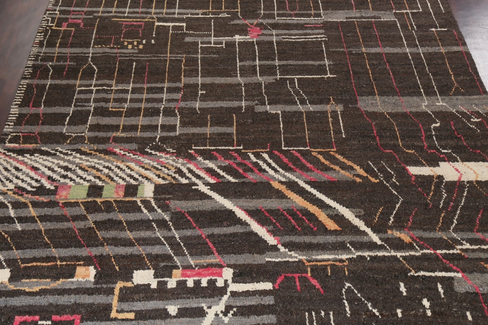 12×16 ft Oversized Abstract Moroccan Oriental Area Rug Hand-knotted Wool Carpet