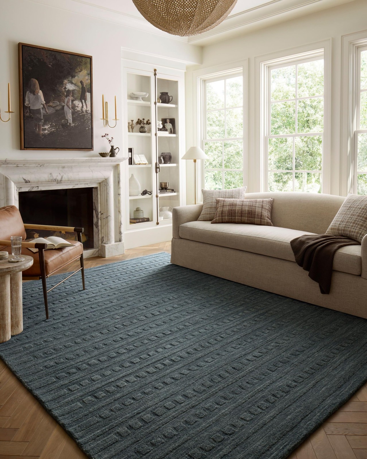 Chris Loves Julia Bradley Collection, Teal & Teal, 2′-6″ x 7′-6″ Runner Rug –…
