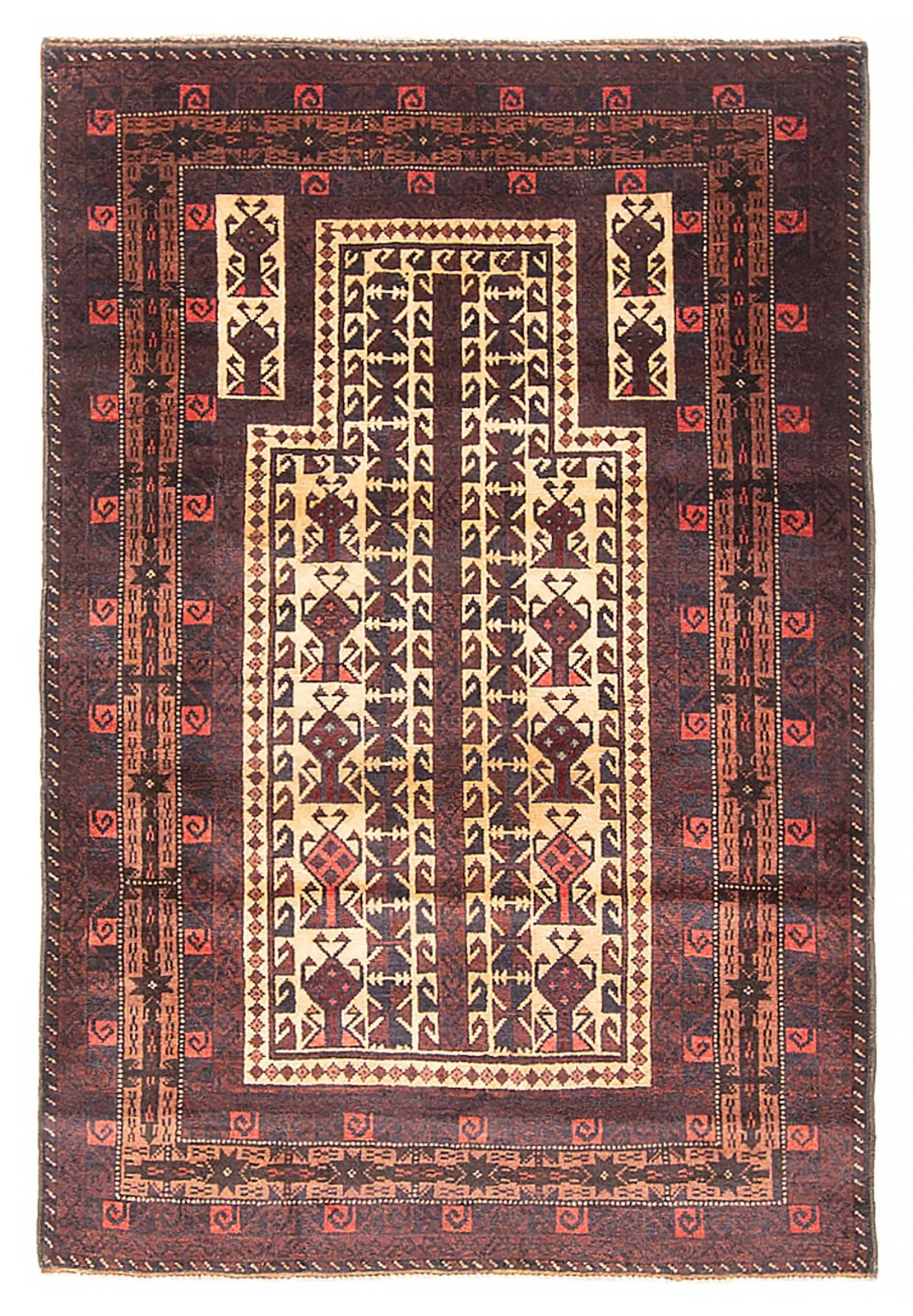 Vintage Traditional Hand-Knotted Area Rug 3’0″ x 4’7″ Oriental Wool Carpet