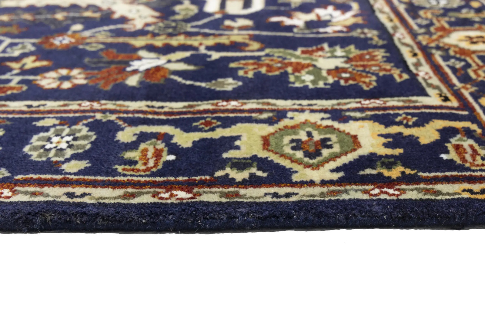 Traditional Oriental Rug Dark Navy Floral Farmhouse Home Office Carpet 6X9 ft