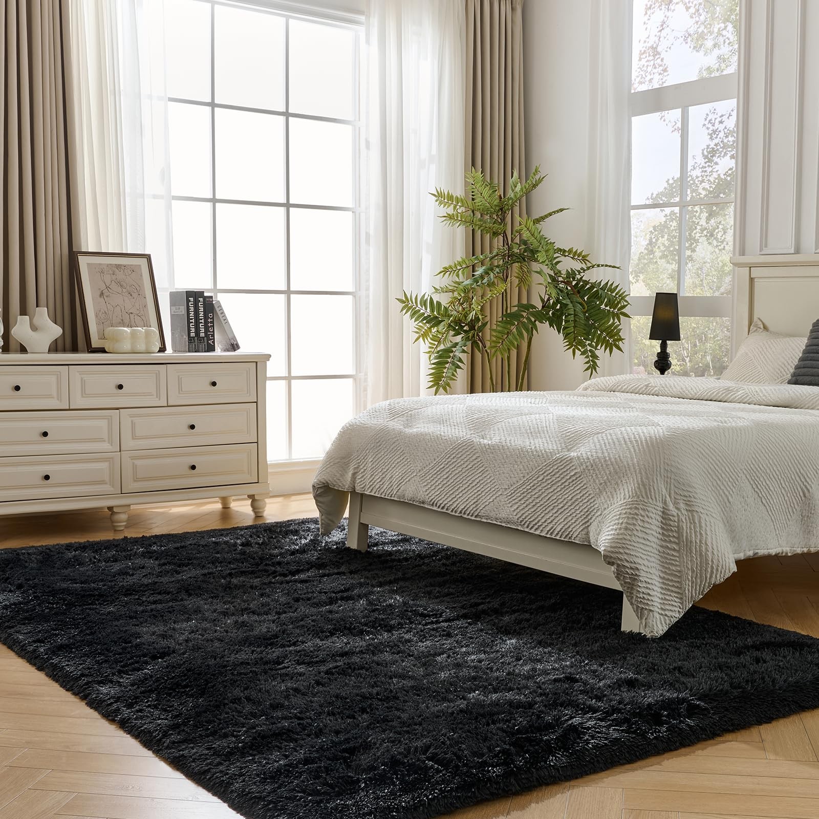 Fluffy Area Rugs for Bedroom – Soft Plush Shag Rug for Living Room Nursery Ro…