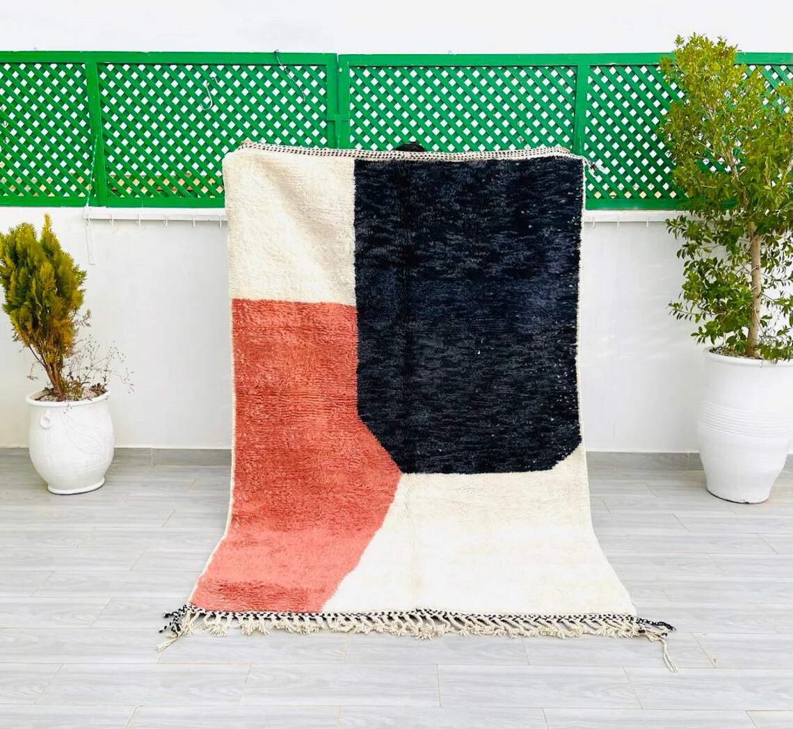 Moroccan rug, beni ourain rug, colorful rug,Moroccan rug, handmade rug, abstract