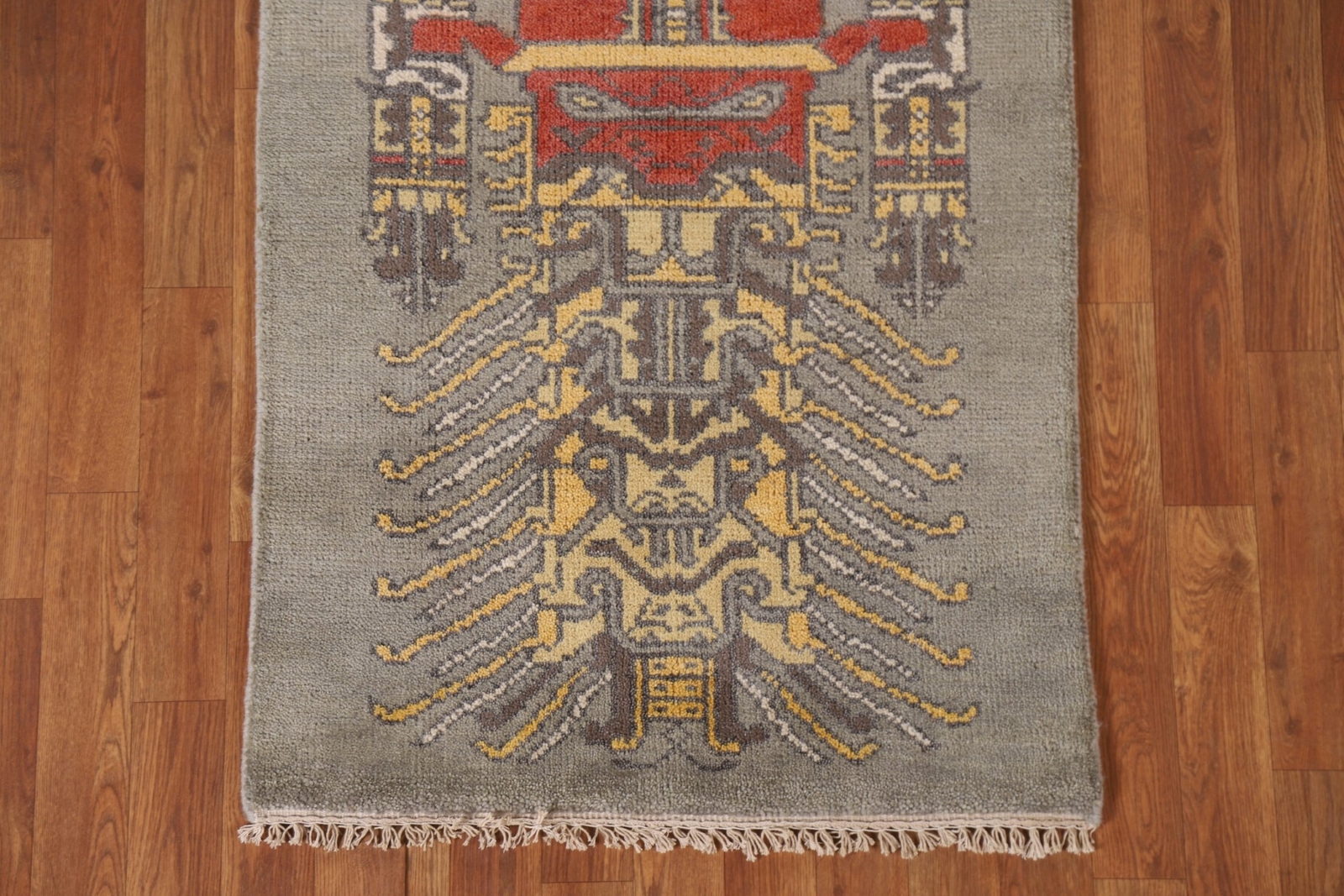 Gray Geometric Heriz Serapi 6 ft. Runner Rug Handmade Wool 5′ 11″ x 2′ 7″