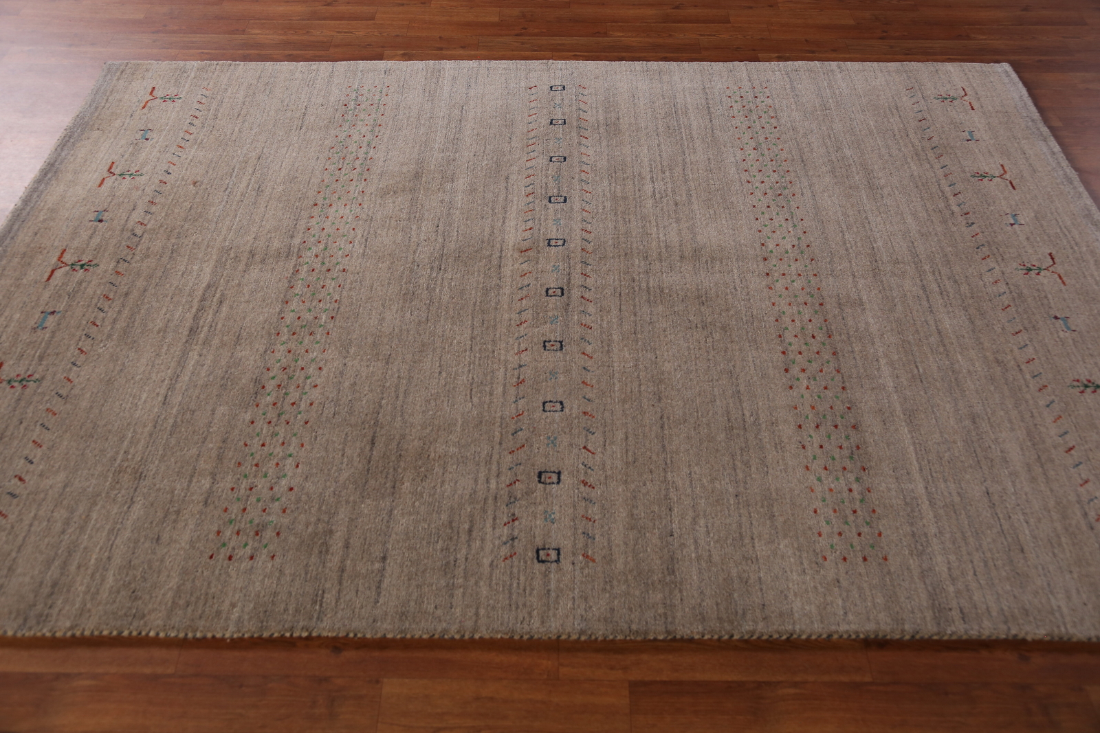 Soft and Plush Brown Gabbeh Hand-knotted Wool Rug 5×8 ft.