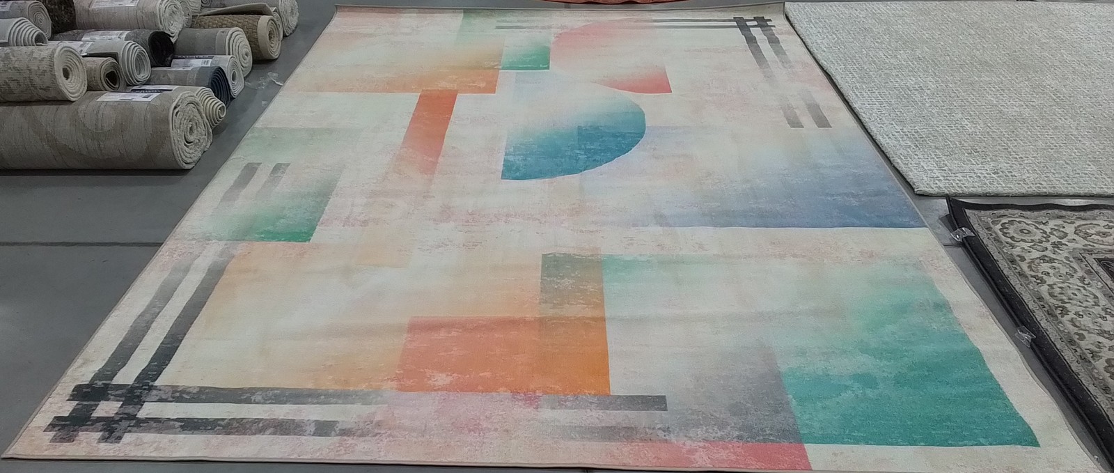 PINK / BLUE 8′-9″ x 12′-0″ Back Stain Rug, Reduced Price 1172798675 PTB189U-9