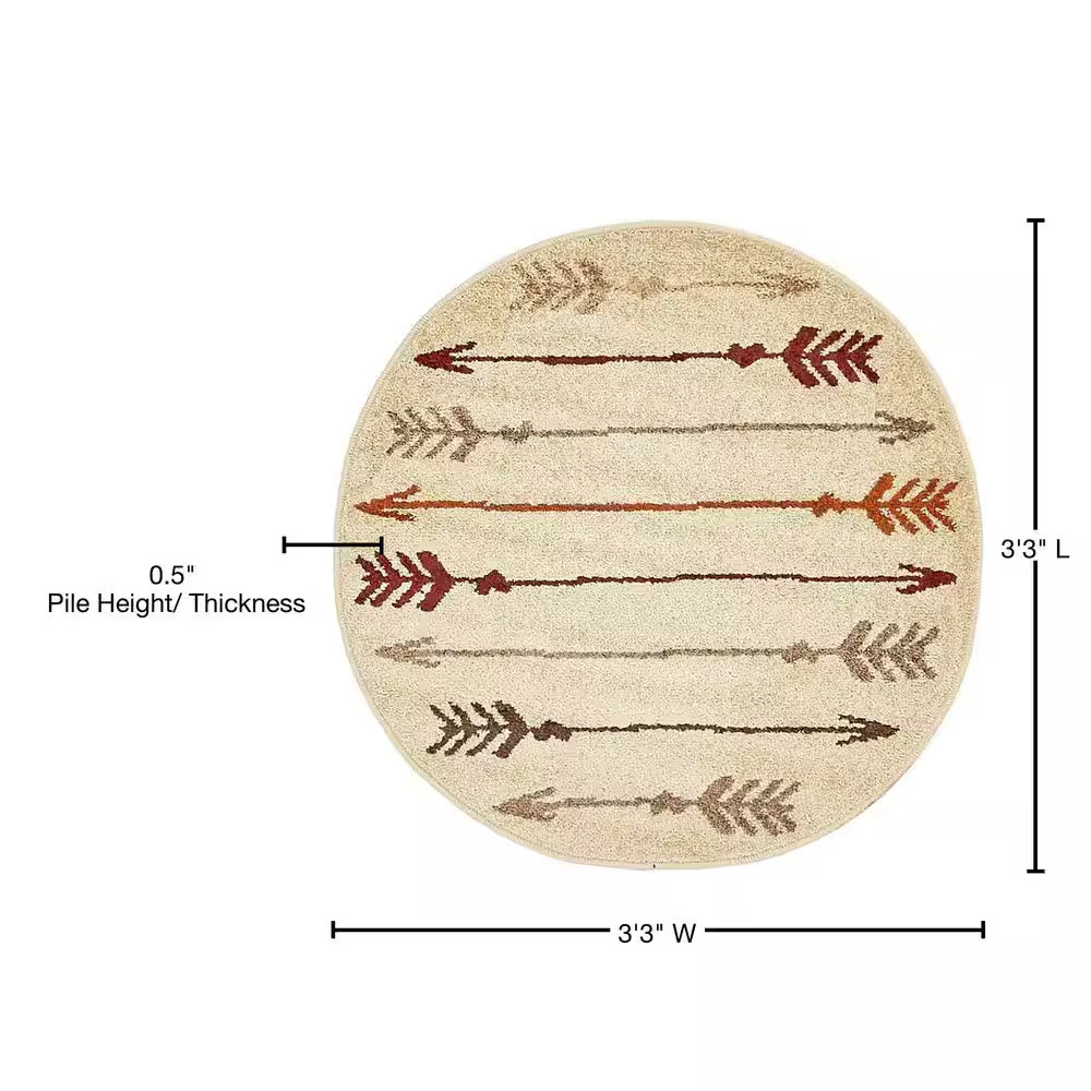 Autumn Arrow Beige 3′ 3 X 3′ 3 round Rug