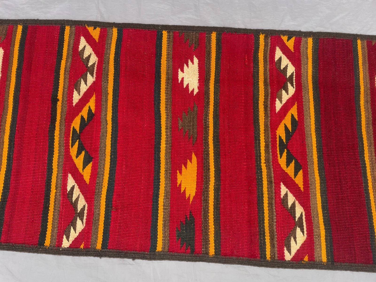 2’4 x 14’8 Ft Rich Red Afghan Kilim Runner Rug – Flatweave Wool Carpet Hallway