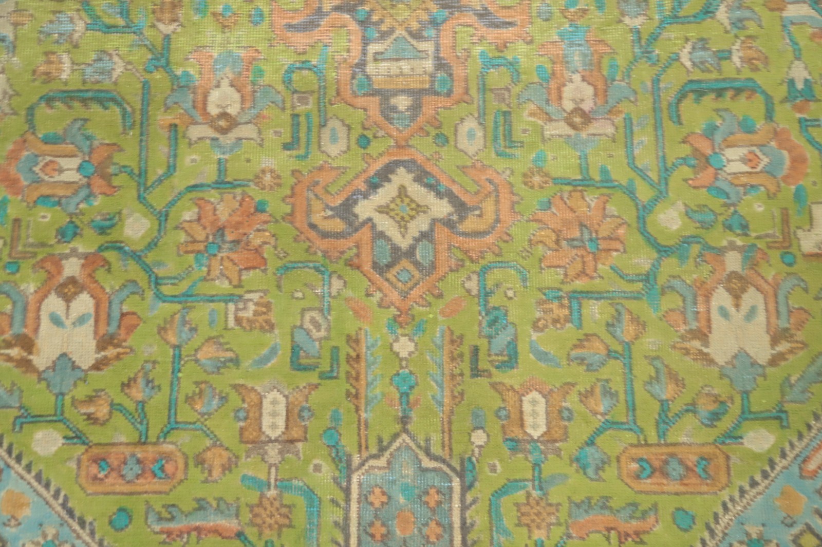 Light Green Over-Dyed Wool Handmade Traditional Living Room Area Rug 7×9 Carpet