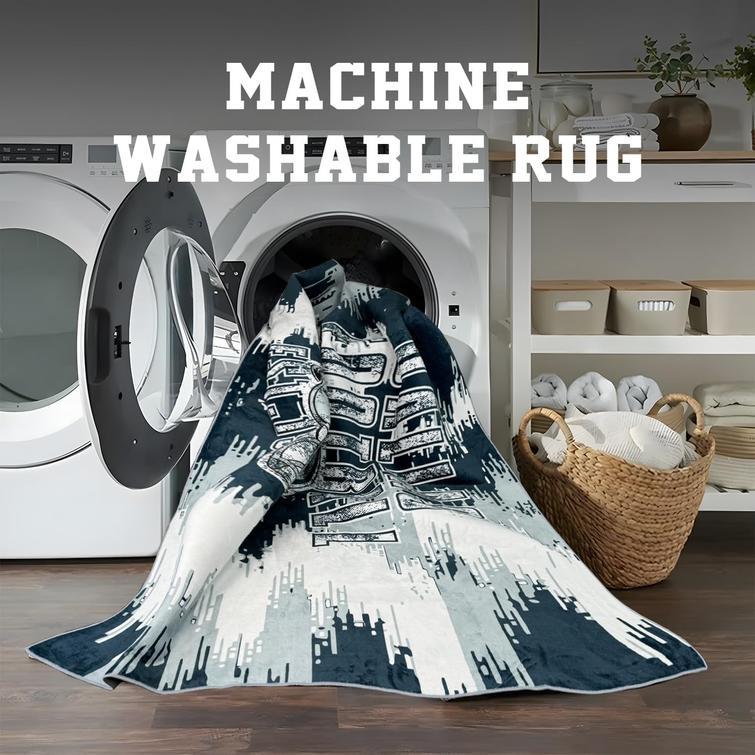 Dallas Football Area Rug – Machine Washable, Non-Slip, 5×7 for Man Cave