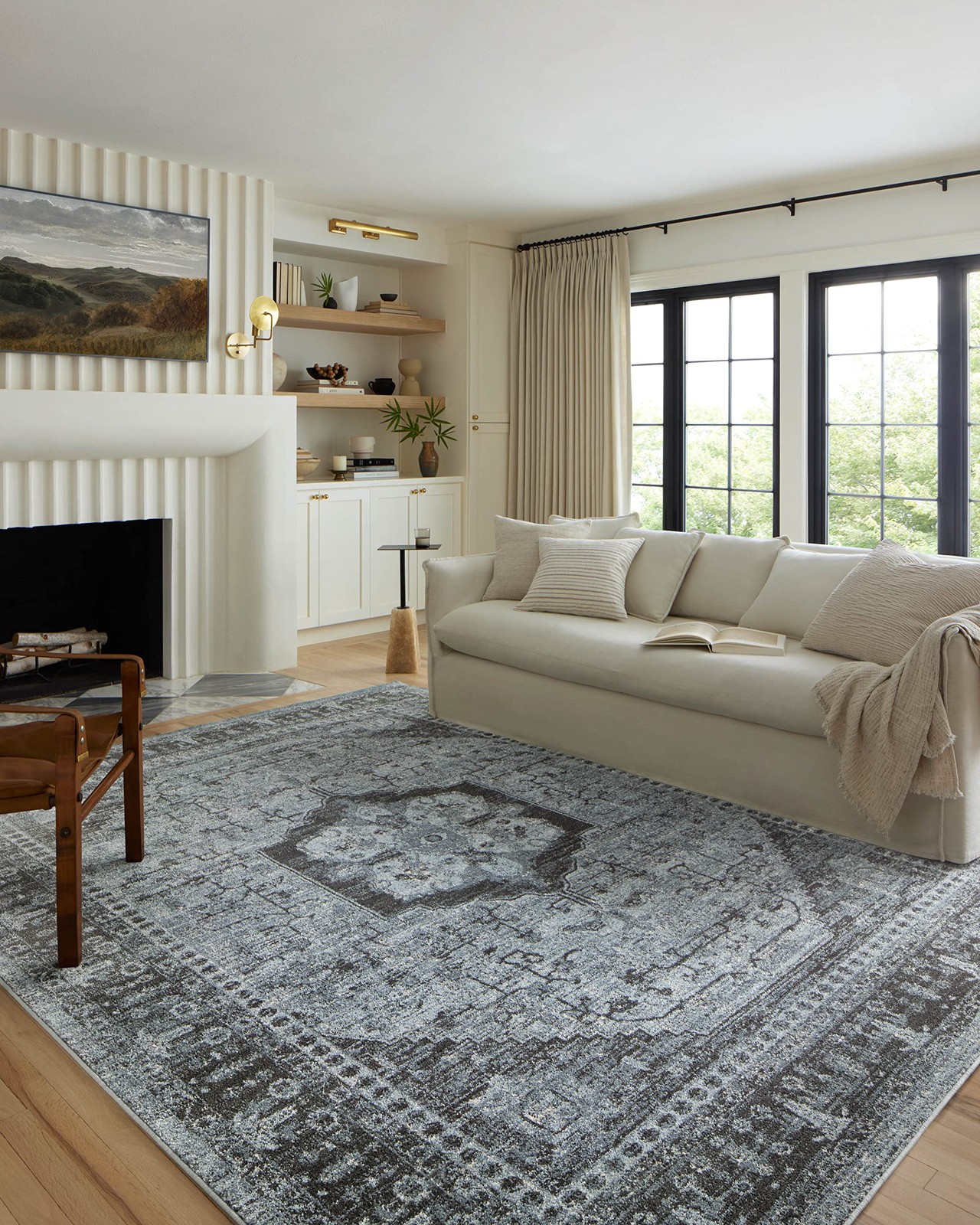 Loloi Ii Loloi Odette Collection Odt-08 Sky/Charcoal 2-3 X 3-10 Accent Rug