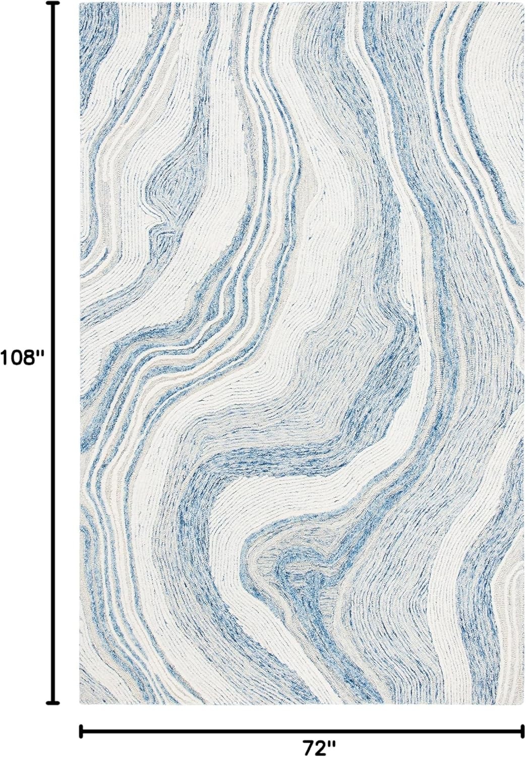 Fifth Avenue Collection 6′ x 9′ Blue/Ivory FTV121M Handmade Mid-Century Modern