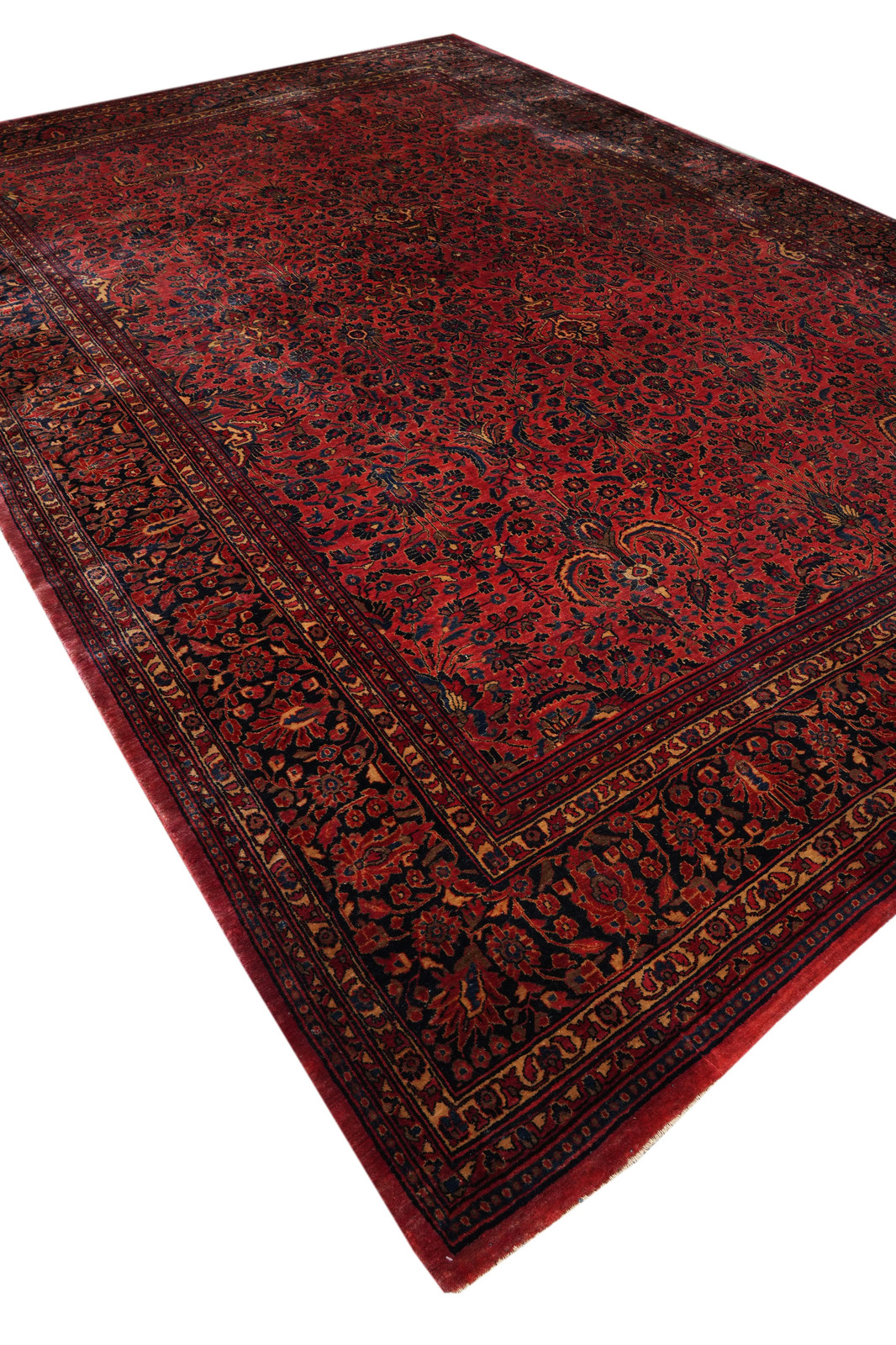 10.8 x 16 Antique Kashaan Sarouuk Machester Wool Quality Rug 1930’s #F-4373