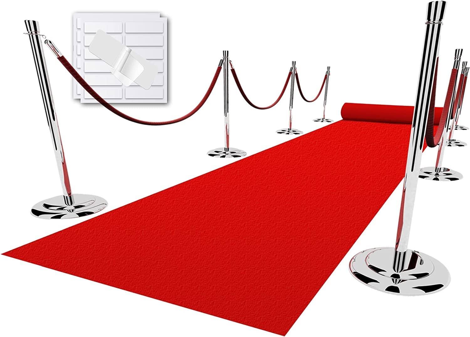 EZLucky 4×15 ft Red Carpet Runner, 130 GSM Felt, Non-Woven, Party/Wedding Aisle