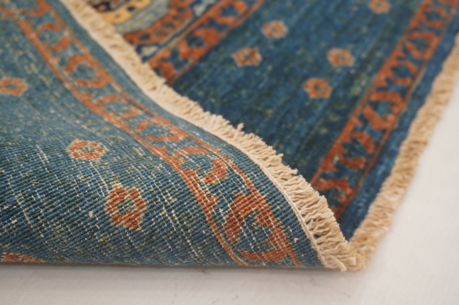 3×5 ft Blue Mamluk Afghan Hand Knotted Wool Medallion Area Rug