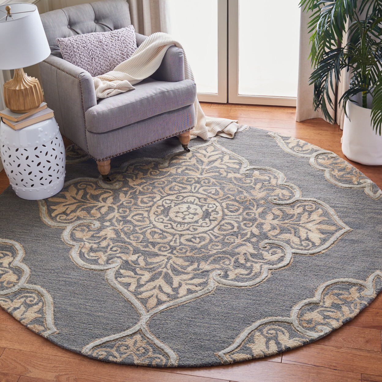 SAFAVIEH Dip Dye DDY510B Handmade Slate / Beige Rug