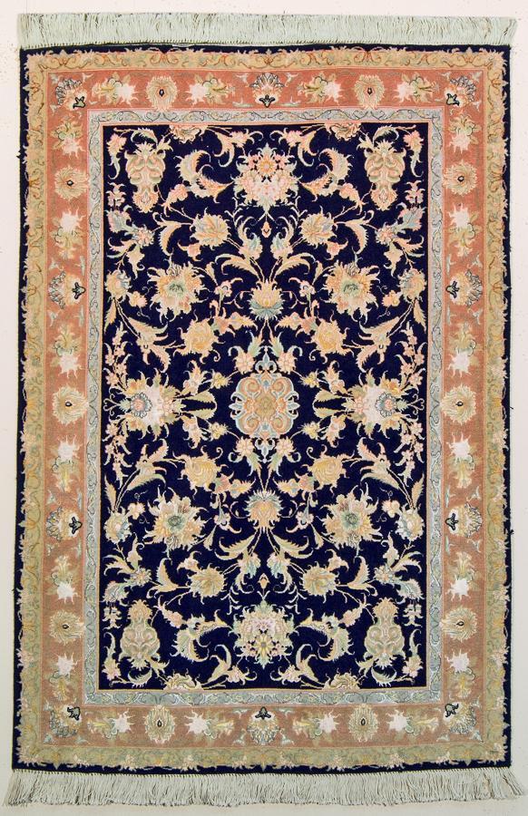 Handmade Oriental Traditional Floral Soft Wool Coral Turkish 3 x 5 Black Hand