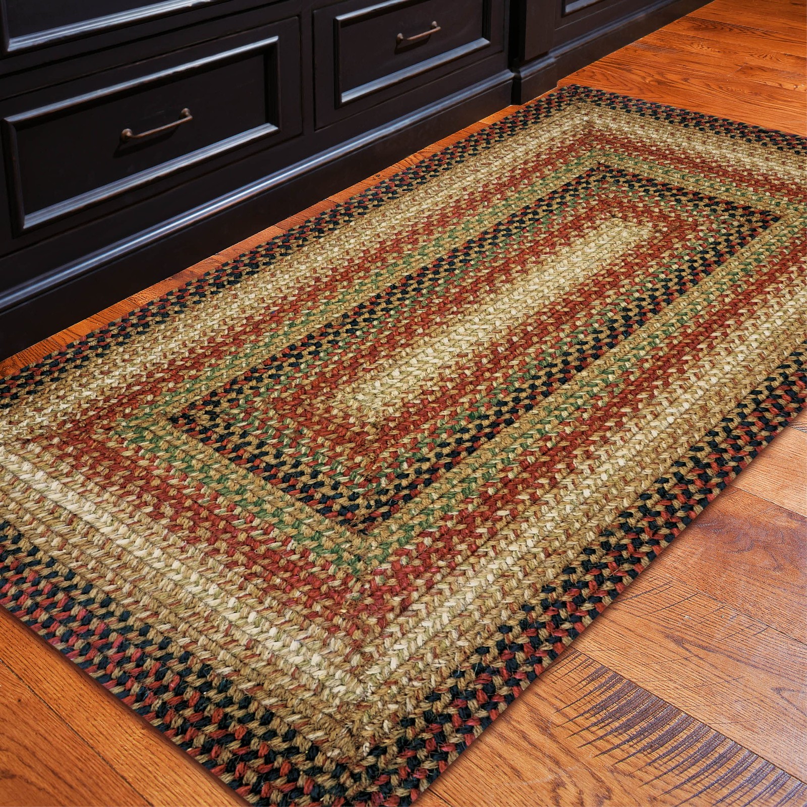 Jute Braided Rug, 20×30 Rectangle – Country Decor for Kitchen, Entryway