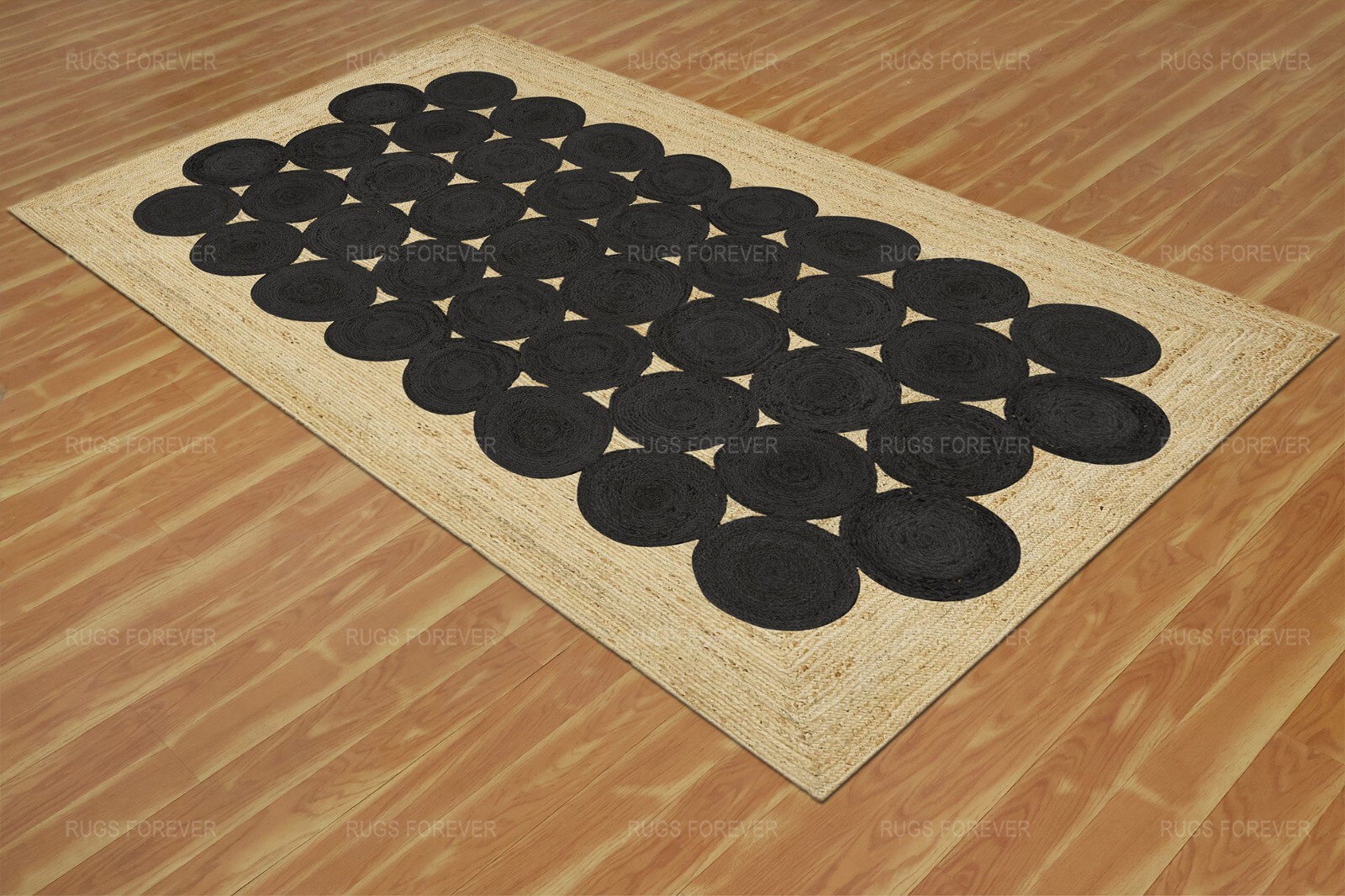 Hand Braided Black Kilim Natural Jute Area Rug Living Room Runner Rug 4×10 Ft