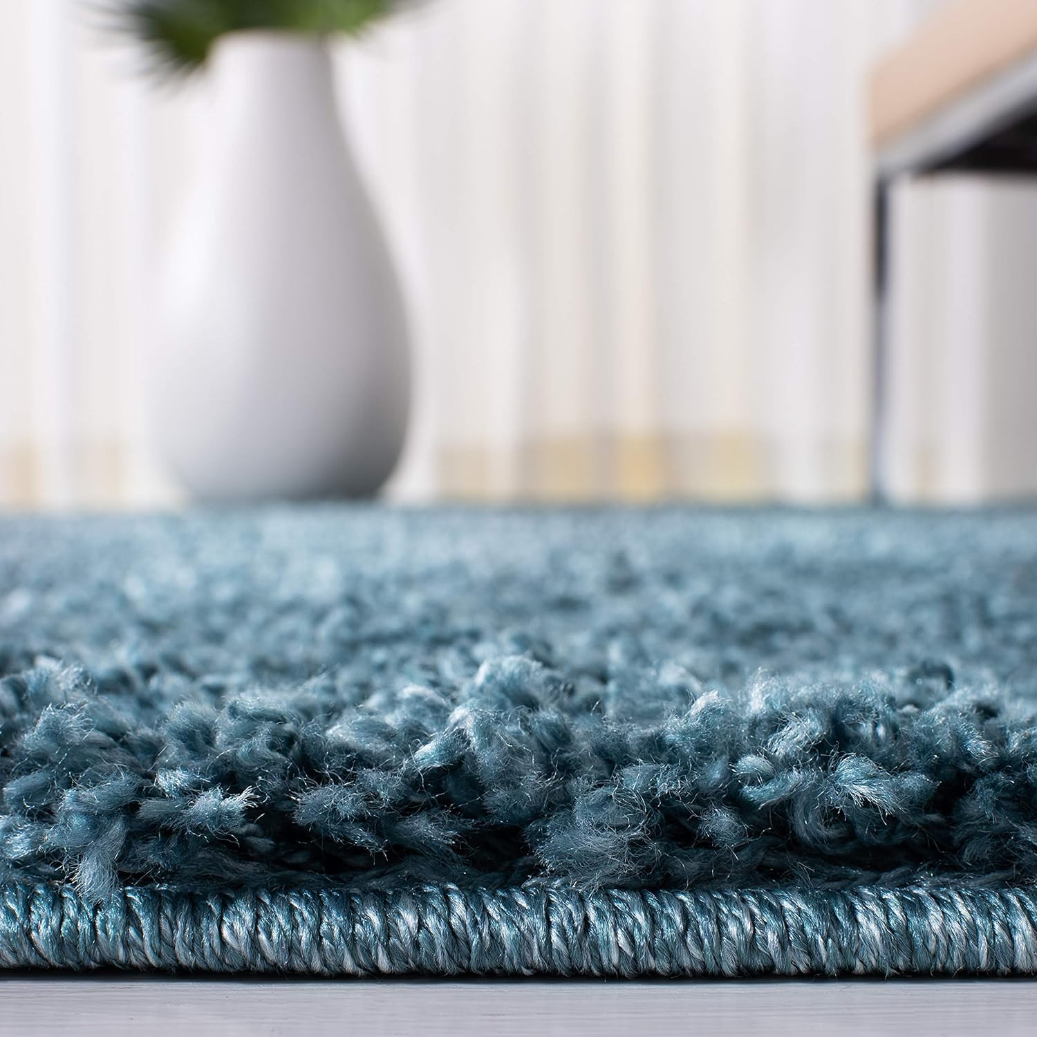 Venus Blue Shag Area Rug 8′ x 10′ – Non-Shedding, Easy Care