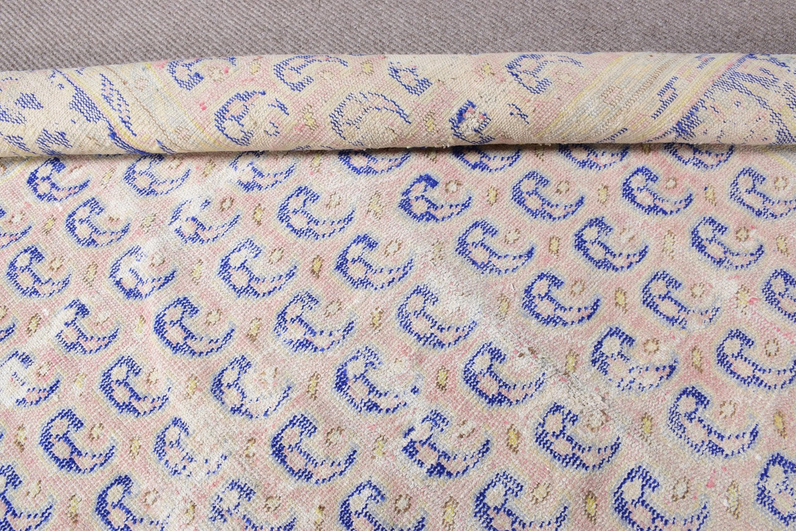 7,3×10,4 ft Rug, Oversize Vintage Rug, Blue Southwestern Rug