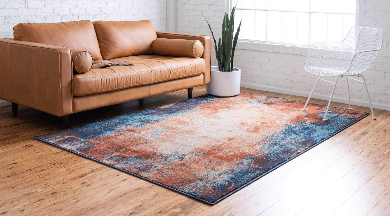Unique Loom Mystic Collection Over-Dyed Abstract Mid-Century Modern Rustic Area
