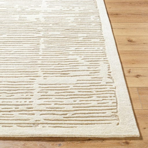Luxury Hand Tufted Wool Runner Rug Neutral Beige Hallway Rug, Handmade Wool Rug