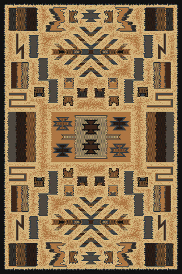 SOUTHWESTERN beige area rug 2×3 rustic LODGE modern : Approx 1′ 10″ x 3′ 3″