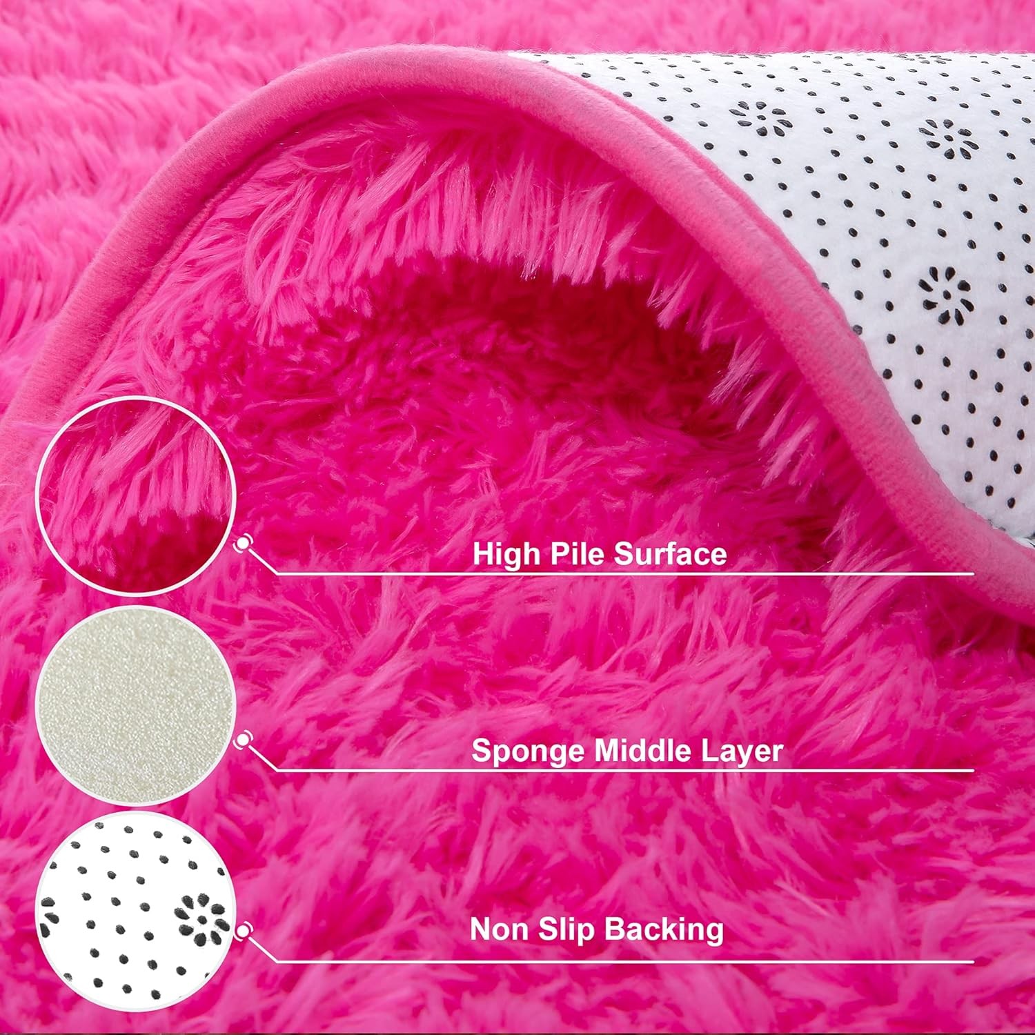 Soft Fluffy Area Rugs for Bedroom Kids Room Plush Shaggy Nursery Rug 4*6