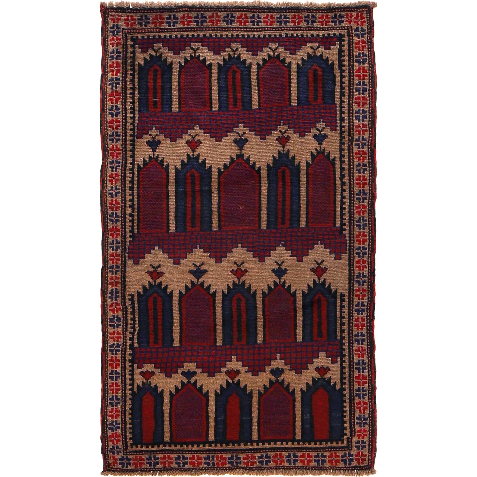 Afghan Hand Knotted Tribal Wool Area Rug 2’10×4’9 ft Home Carpet Handmade W15196