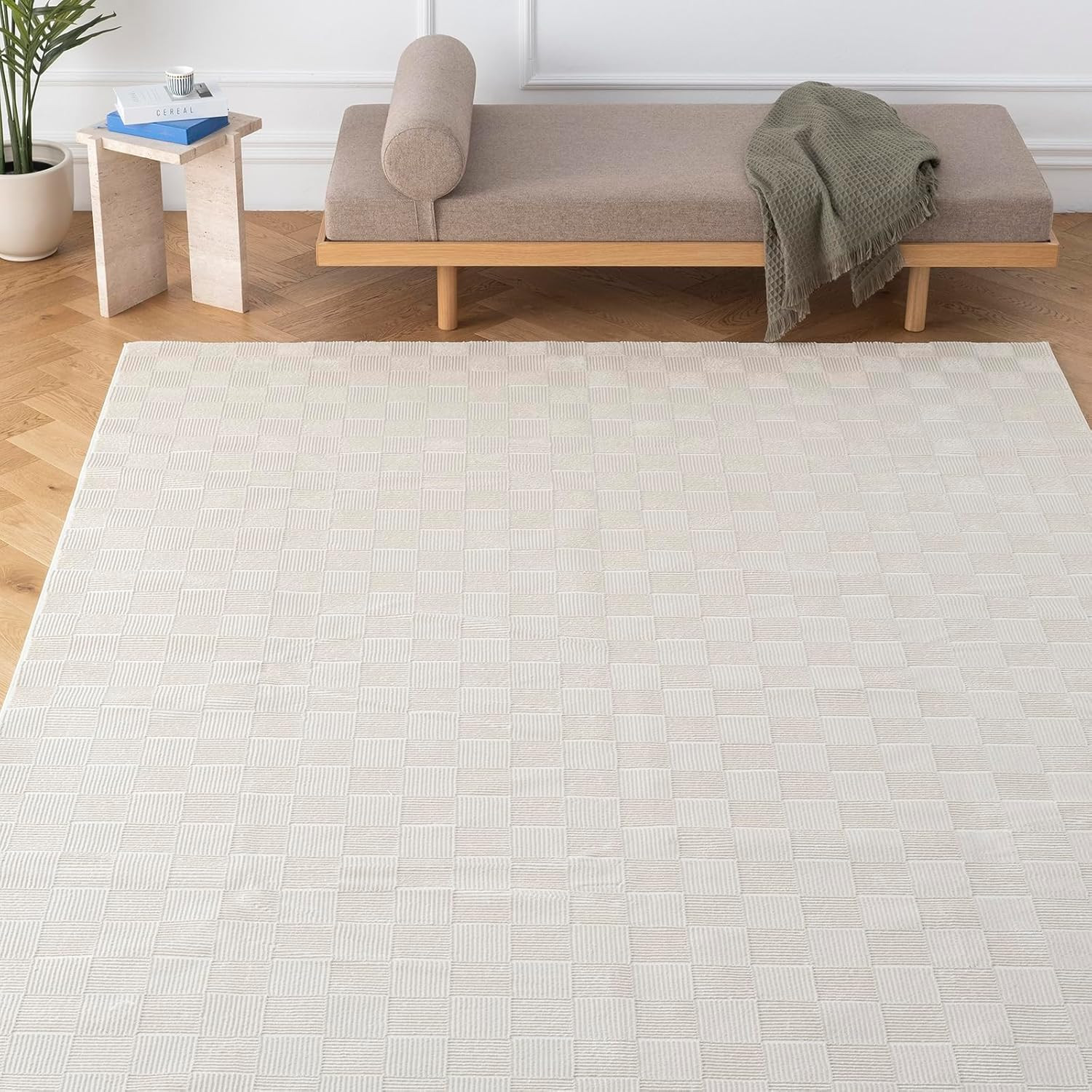 Beige 8’X10′ Washable Area Rug – Eco-Friendly, Medium Pile, Oeko-Tex Certified
