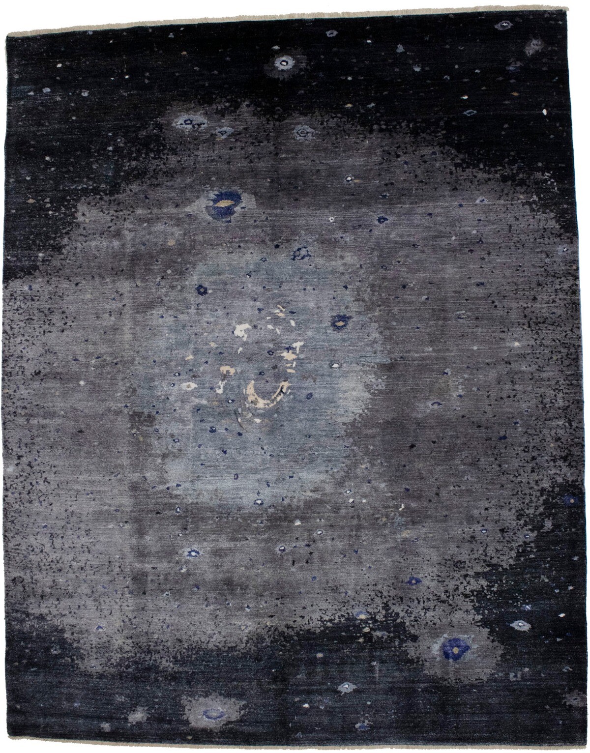 8X10 ft Handmade Modern Bamboo Silk Rug Galaxy Style Contemporary Bedroom Carpet