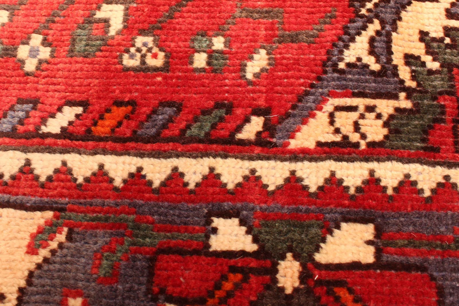 Vintage Geometric Area Rug 5’4″ x 9’9″ Traditional Hand-Knotted Wool Carpet