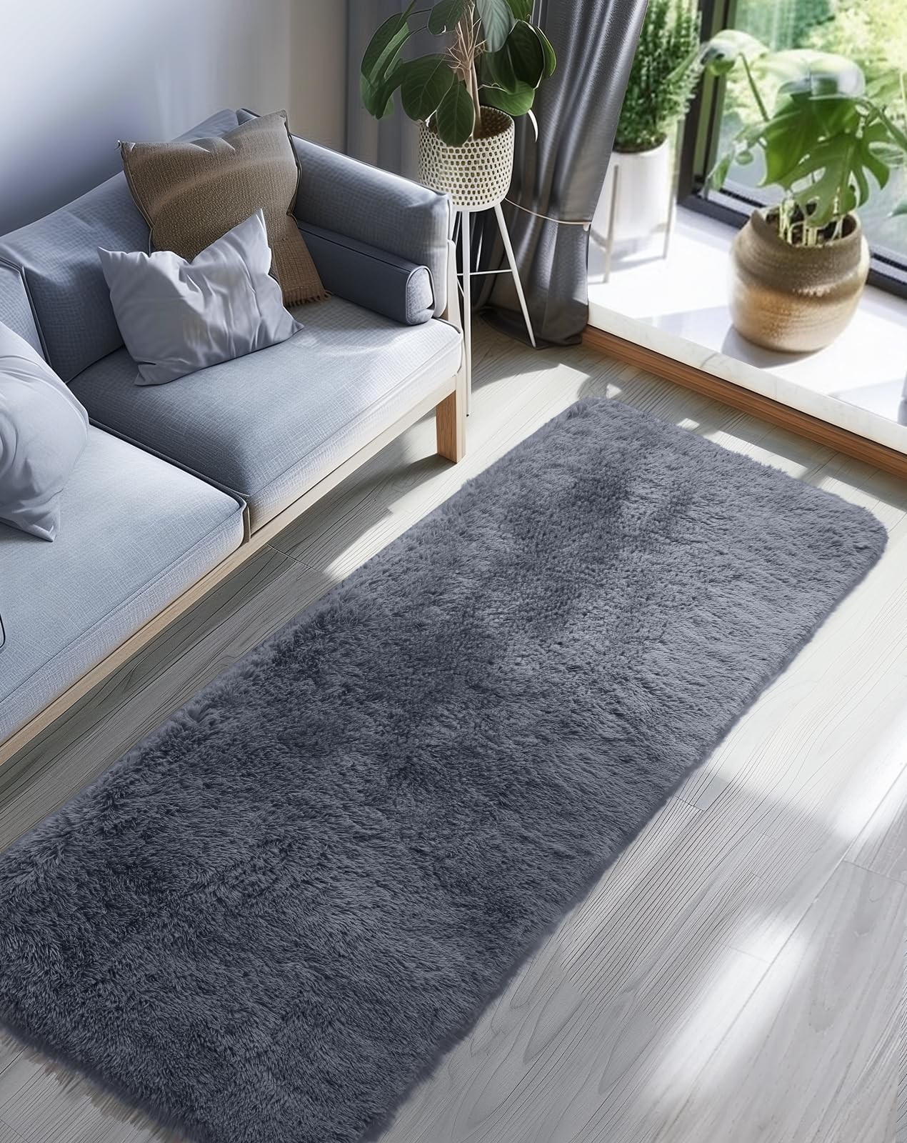 2×6 Washable Runner Rug for Hallway,Non-Slip Fluffy Soft Bedside Rugs, Bedroo…