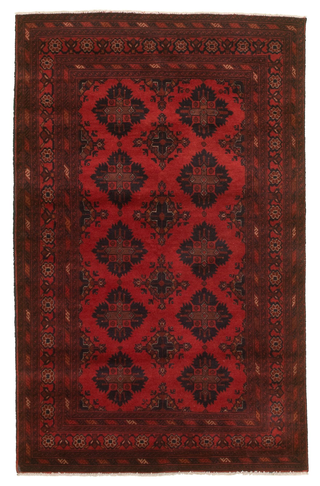 Traditional Red Hand-knotted Area Rug 4’2″ x 6’8″ Oriental Carpet