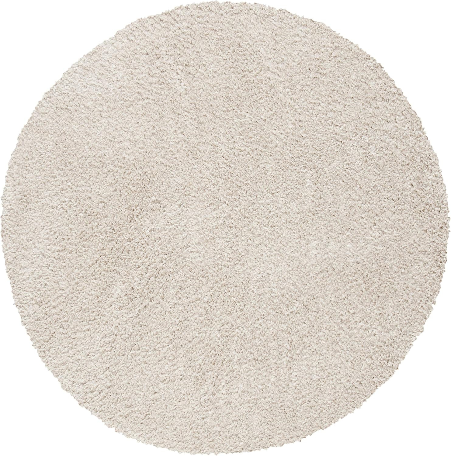 SAFAVIEH August Shag Collection 4′ round Beige AUG900D Solid 1.2-Inch Thick Area