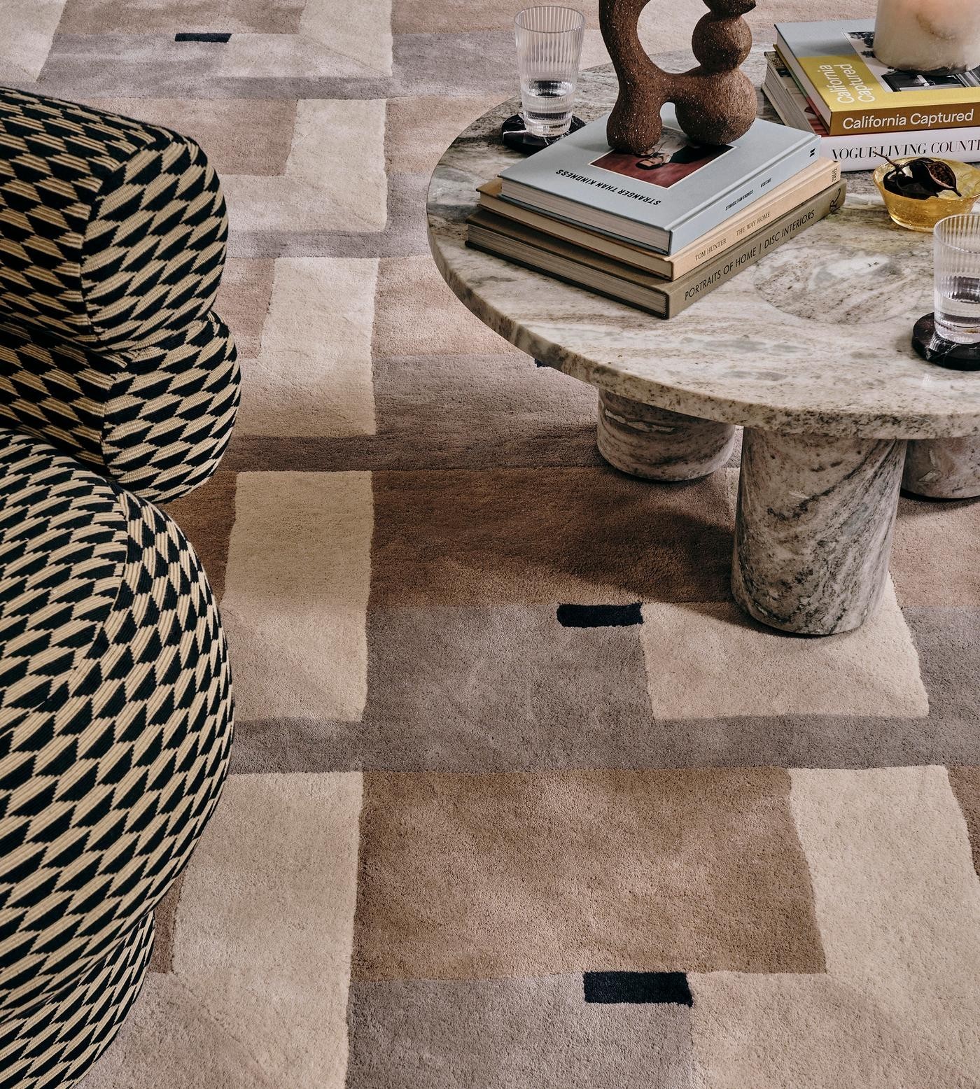 Hand-Tufted Wool Rug 6×9 8×10 9×12- Soho Home Blake Rug, Cream Handmade Area Rug
