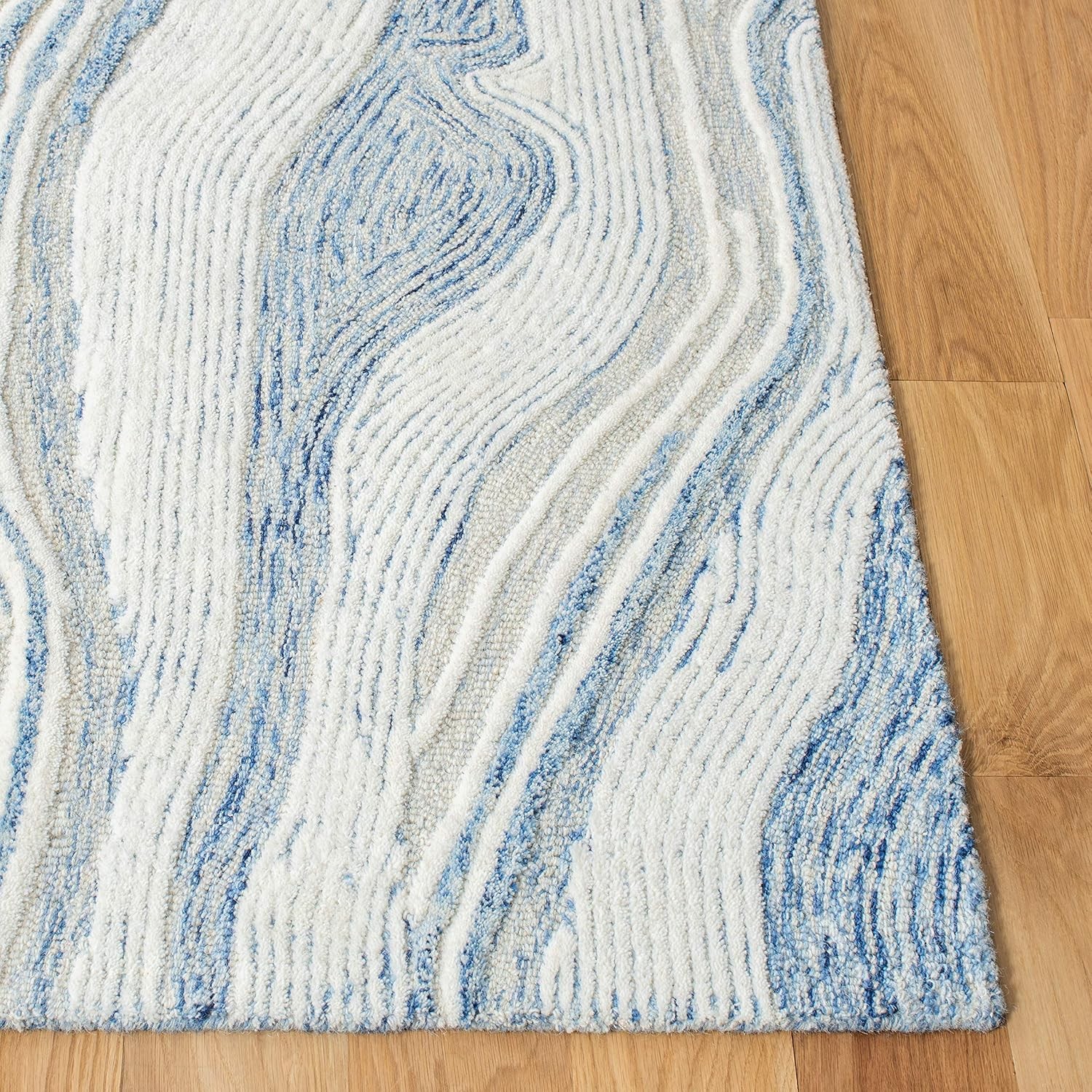 Fifth Avenue Collection 6′ x 9′ Blue/Ivory FTV121M Handmade Mid-Century Modern