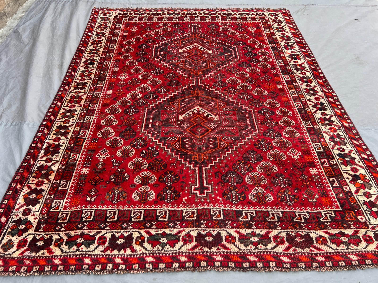 4’2×5’10 Ft Vintage Afghan Baluchi Geometric Hand Knotted Wool Area Rug