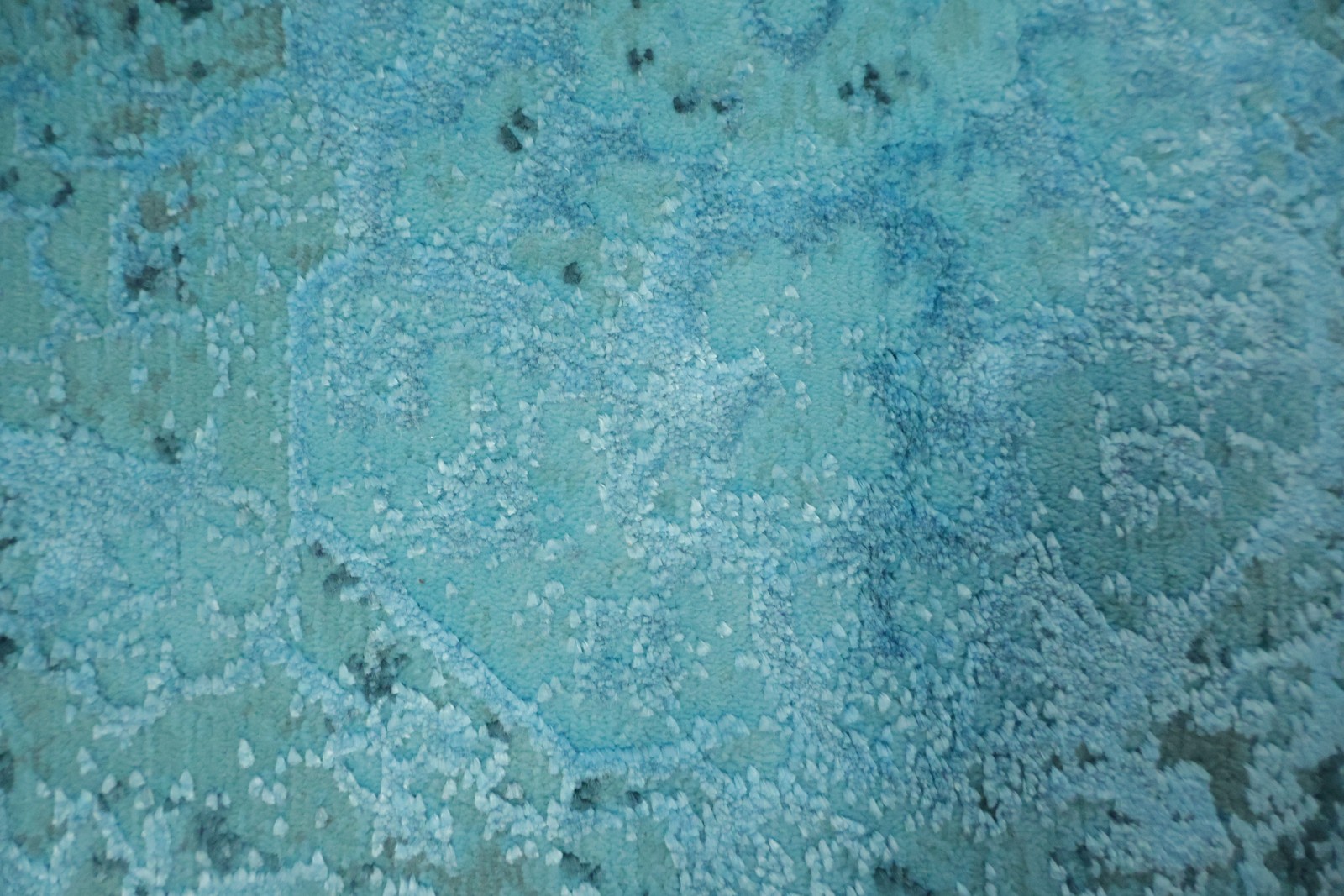 Distressed Look Blue Area Rug 5×8 Ft Contemporary Abstract Turkish Carpet