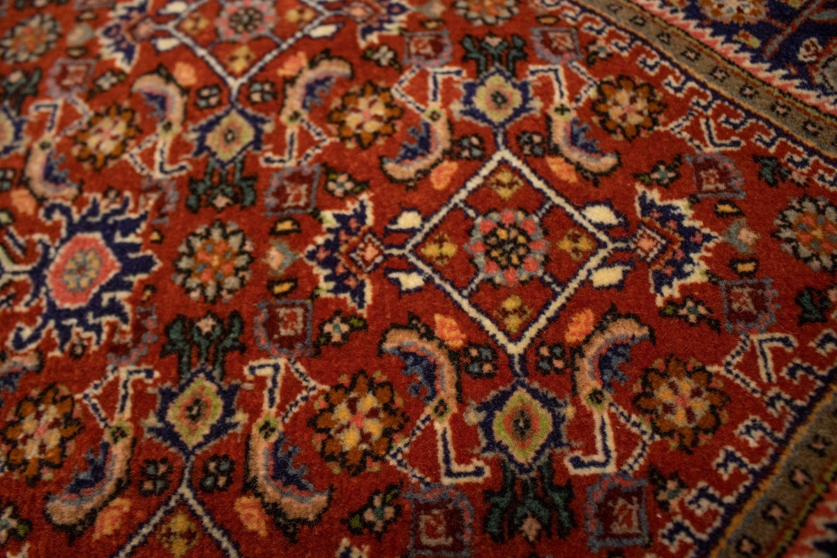 Handmade Vintage Oriental Rug 4X5 Rust Orange Floral Carpet Foyer & Kitchen